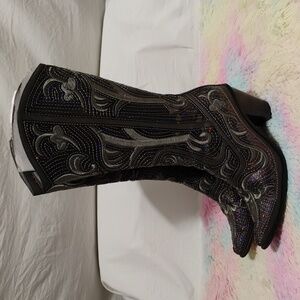 Helen's Heart Tall Sequin Embroidered Boots W Zipper 8 Women/6 Big Girl (X-103)